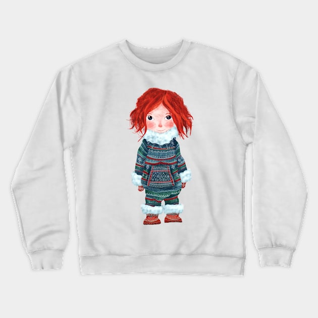 Winter Girl Crewneck Sweatshirt by JakoRila